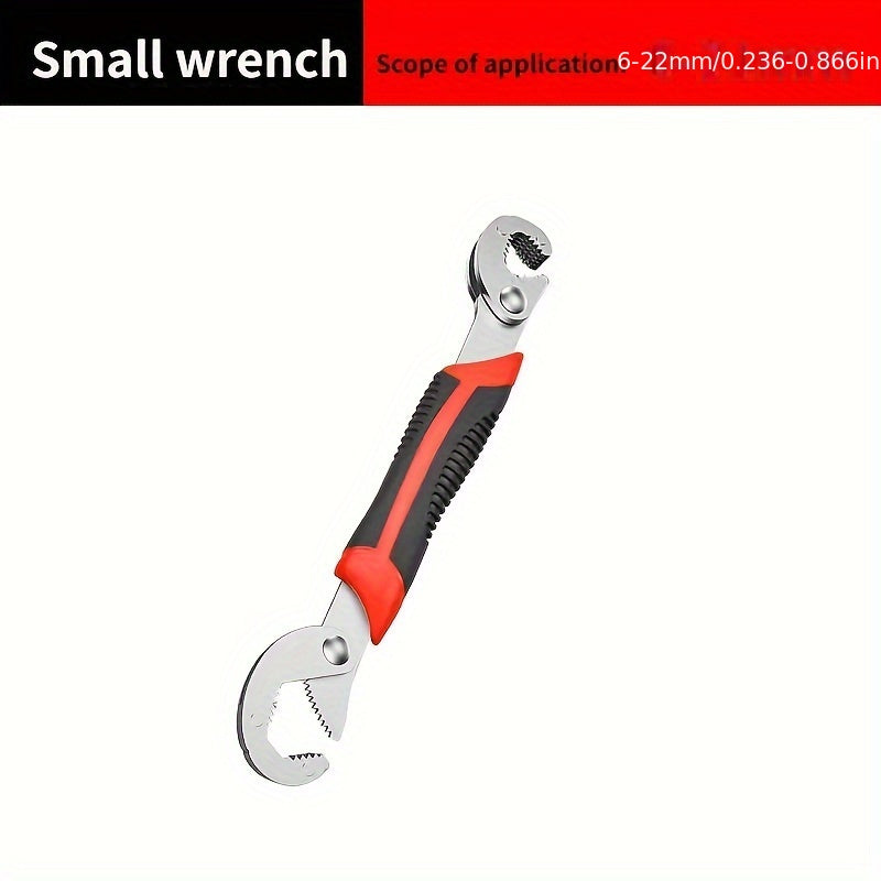 1pc Universal Adjustable Wrench with Non-Slip Grip, Stainless Steel