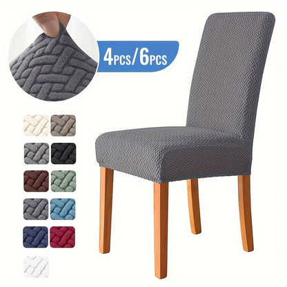 4/6pcs Velvet T-shaped Elastic Chair Covers