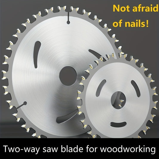 Professional Dual-Direction Carbide Woodworking Saw Blade made of High Manganese Steel with Sharp Teeth for Efficiency, suitable for Circular Saws and Woodworking Tools.