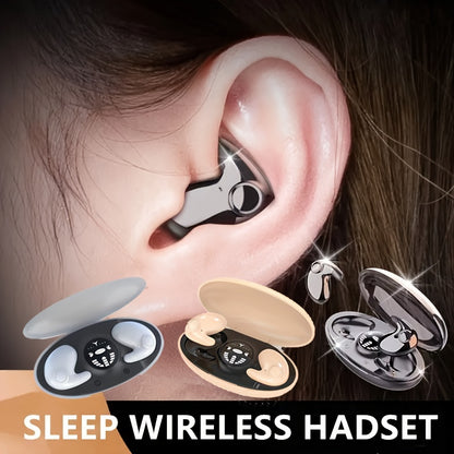 Senbowe Wireless Sleep Headphones - Ultra-Thin Design with Dual Noise Reduction MICs, Low Latency, Wireless 5.0, On-Ear Sports Earbuds for iOS & Android, Gaming - Ideal for Peaceful Sleep.