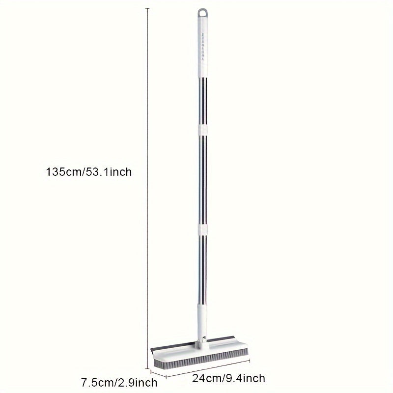 Долговечная пластиковая щетка для чистки с длинной ручкой - вращается для очистки полов и окон, имеет угловые щетинки для использования в ванной, туалете и общежитии - универсальный скребок