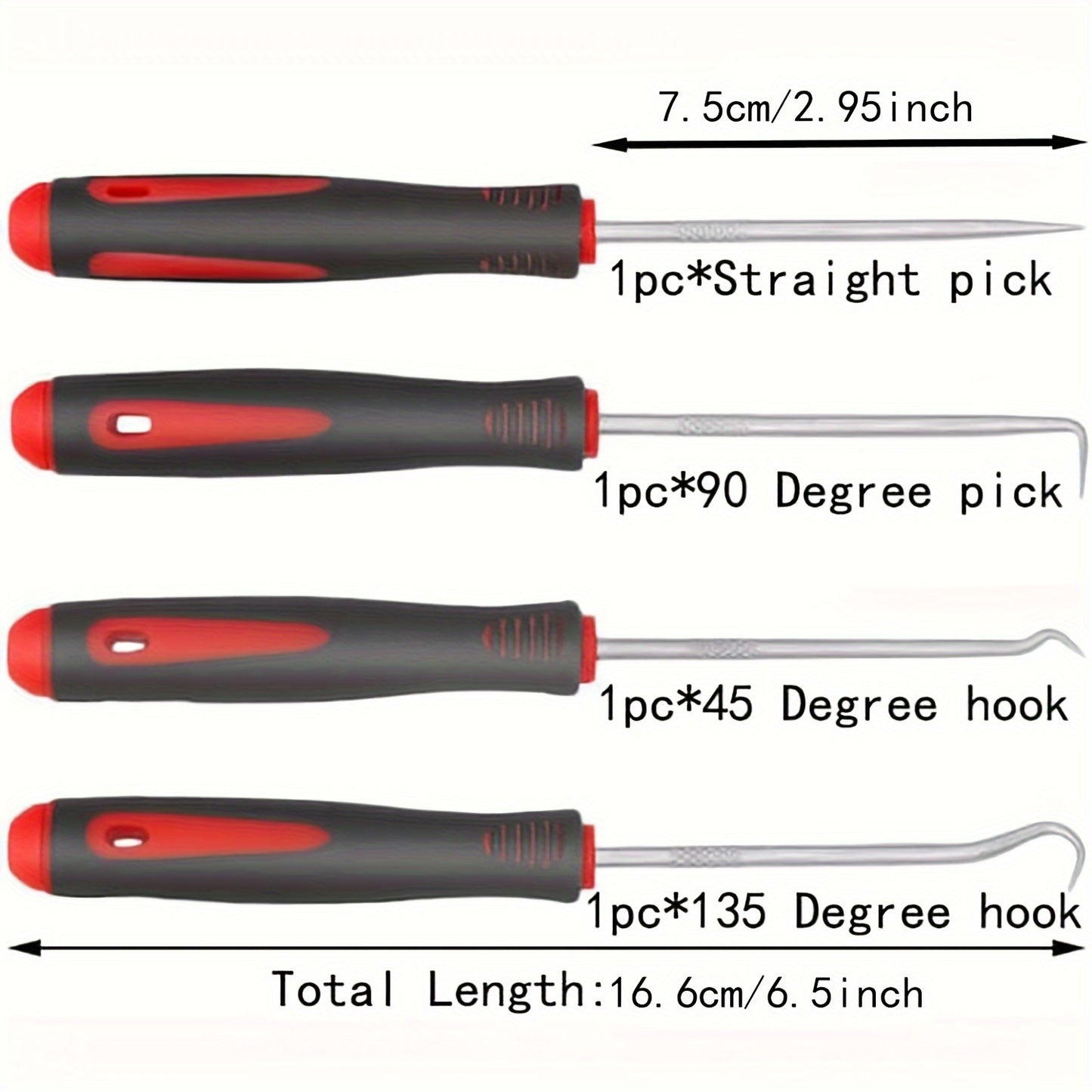 10-piece precision automotive pick set for removing oil seals, O-ring seals, and gaskets in cars without the need for batteries.