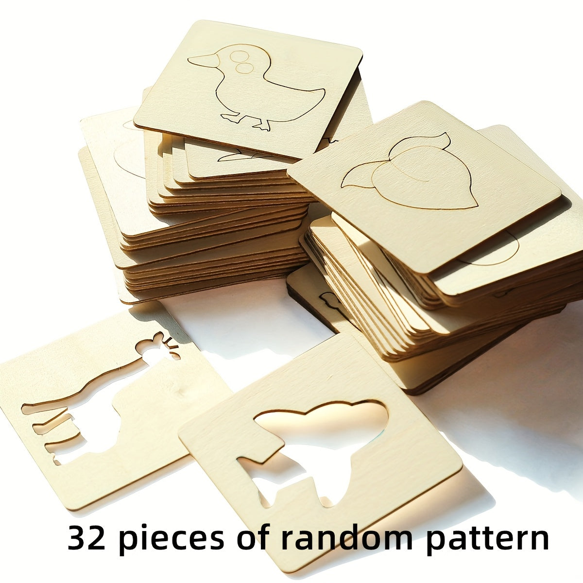 Set of 20 wooden painting templates for children and teenagers, educational doodling tools, ideal gifts for boys and girls, DIY art and crafts for all seasons.