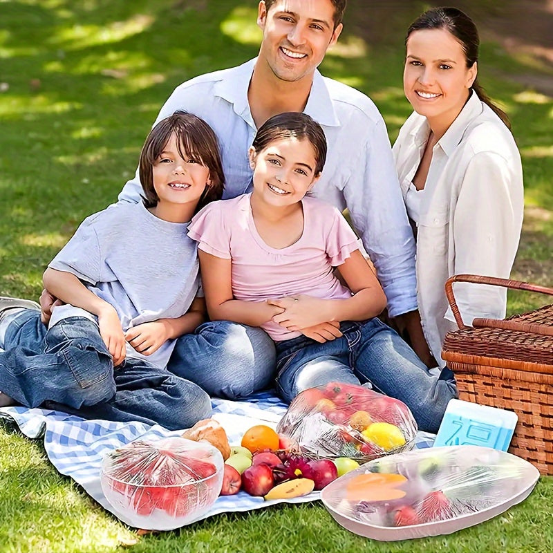 Reusable Elastic Food Covers in packs of 100, 300, or 500 - Adjustable to fit bowls and plates, keeping leftovers fresh and safe. A must-have for any kitchen!