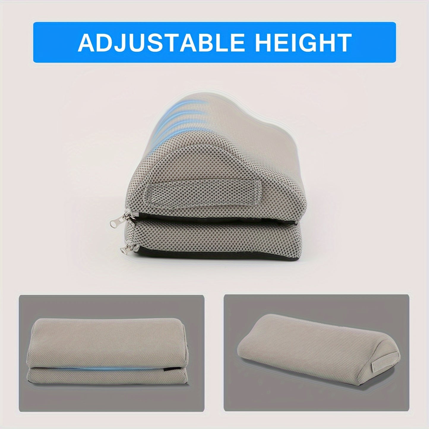 Under desk foot rest with washable cover, adjustable height for car, home, and office.