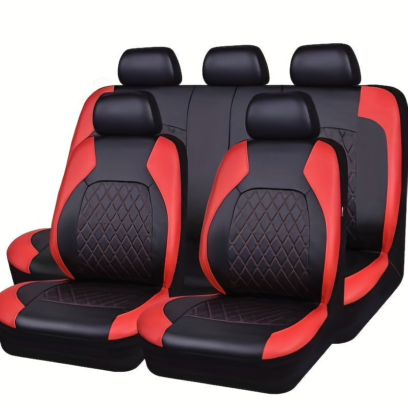 5-piece set of high-end luxury leather car seat covers with headrest, suitable for most cars, SUVs, and pickup trucks. Also includes pet seat cushions.