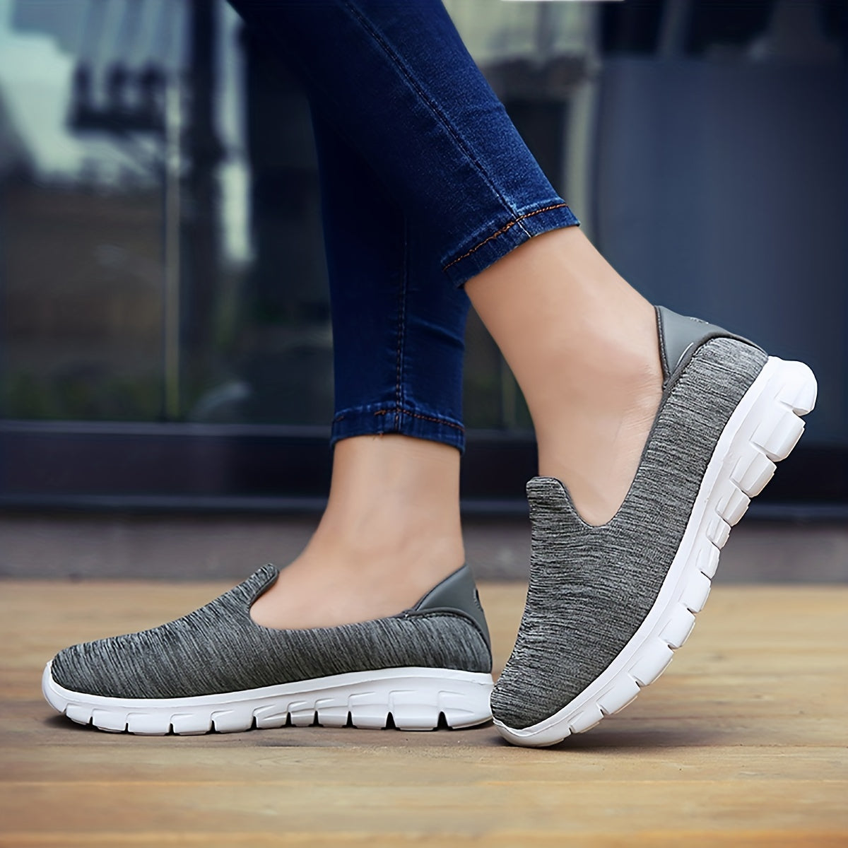 Lightweight, breathable slip-on sneakers for stylish and comfortable walks or runs.