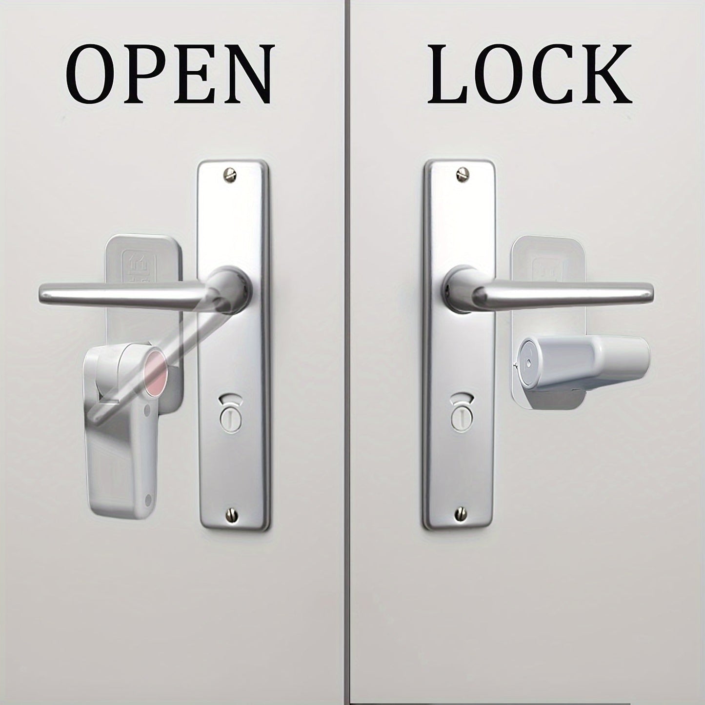 Set of 2 Safety Locks for Doors, Handle Locks for Home Security, Simple Installation