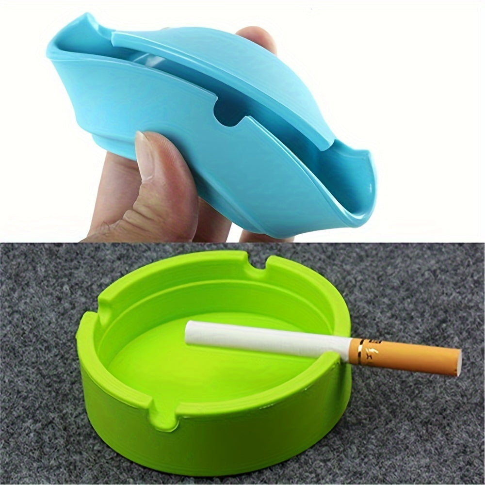 Silicone ashtray for indoor and outdoor use, perfect gift for men.