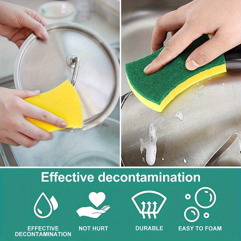 Get a 12-pack of our double-sided kitchen cleaning sponges, featuring non-scratch scrub pads and dish cloths. These multipurpose sponges are perfect for use in your home and garden, made from durable melamine material. They make a great gift for