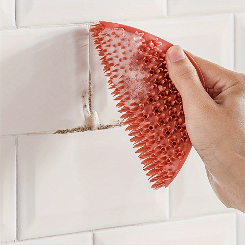 Set of 3 Multi-Purpose Silicone Cleaning Brushes - Designed for Efficient Grout & Tile Cleaning with Textured Scrubbing Heads - Ideal for Bathrooms, Kitchens, and Beyond - No Power Needed