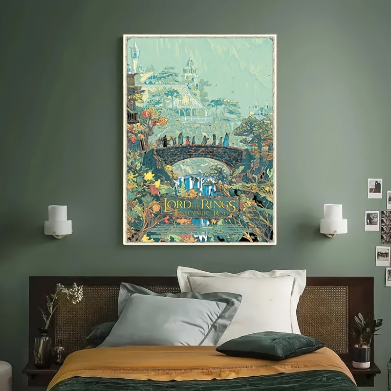 Middle-earth Landscape Abstract Poster Canvas Painting for bedroom home decoration. Gift idea. Canvas is unframed.