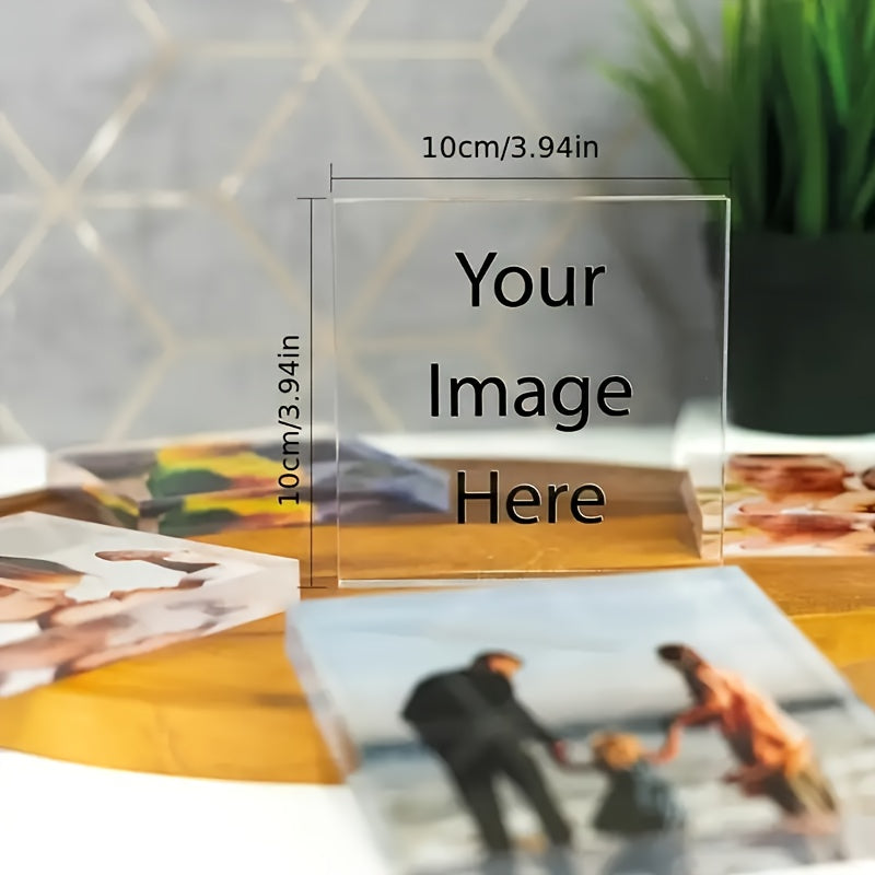 Custom Engraved PMMA Frame Acrylic Photo Block - Perfect for Desk Display - Great Gift for Family, Couples, Pet Lovers - Unique Anniversary or Daughter Present