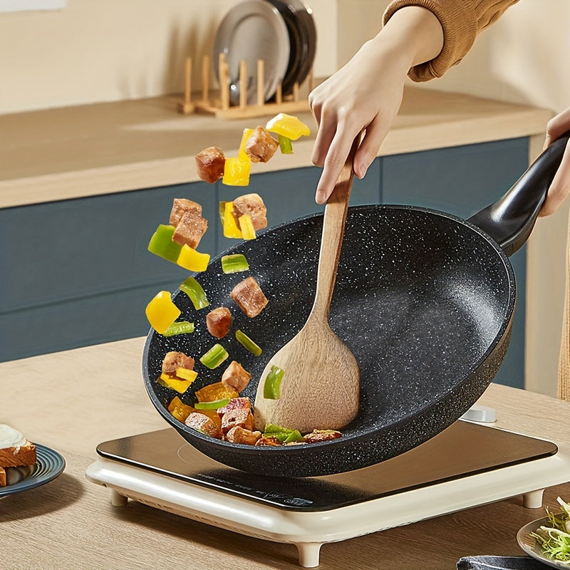 Choose from four different sizes of the COOKER KING Nonstick Frying Pan, all with a heat-resistant handle and PFOA-free coating. This pan is induction ready and compatible with all cooktops. Sizes available include 24.0cm, 25.4cm, 27.94cm, and 29.97cm.