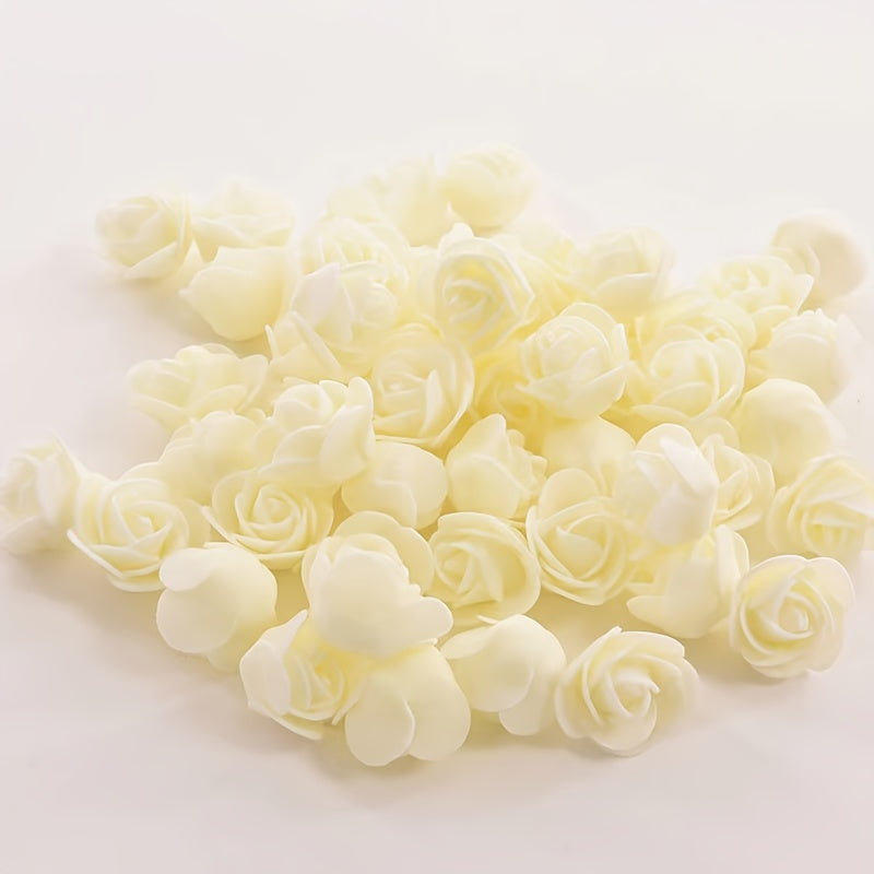 100 artificial rose heads for weddings, garlands, interior decoration, gifts, and holiday decor.