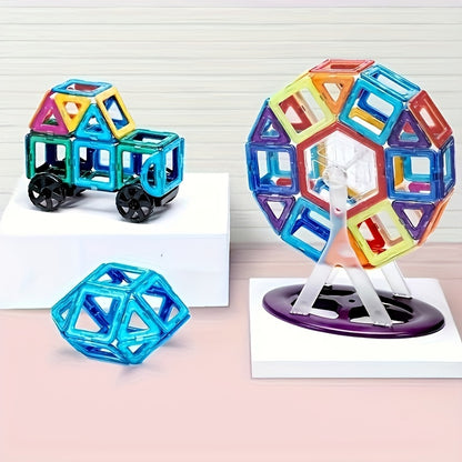 Large magnetic building block set with 58 or 119pcs, perfect for educational play and creativity. Construct various shapes, durable, ideal gift for holidays and birthdays.