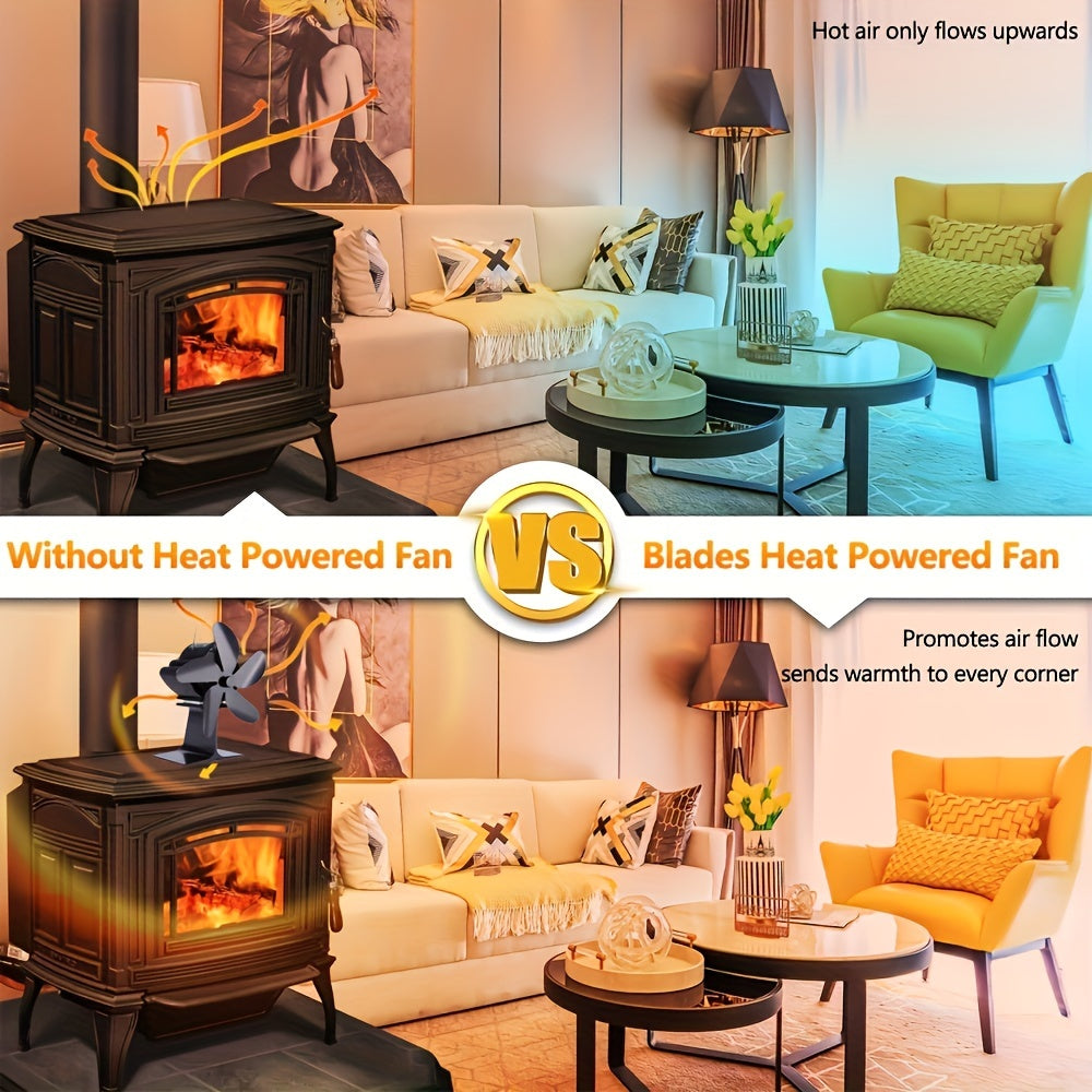 Portable Versatile Fireplace Fan Powered by Heat - Choose from Multiple Colors, Perfect for Warming or Cooling, No Electricity Required, Ideal Fireplace Heater