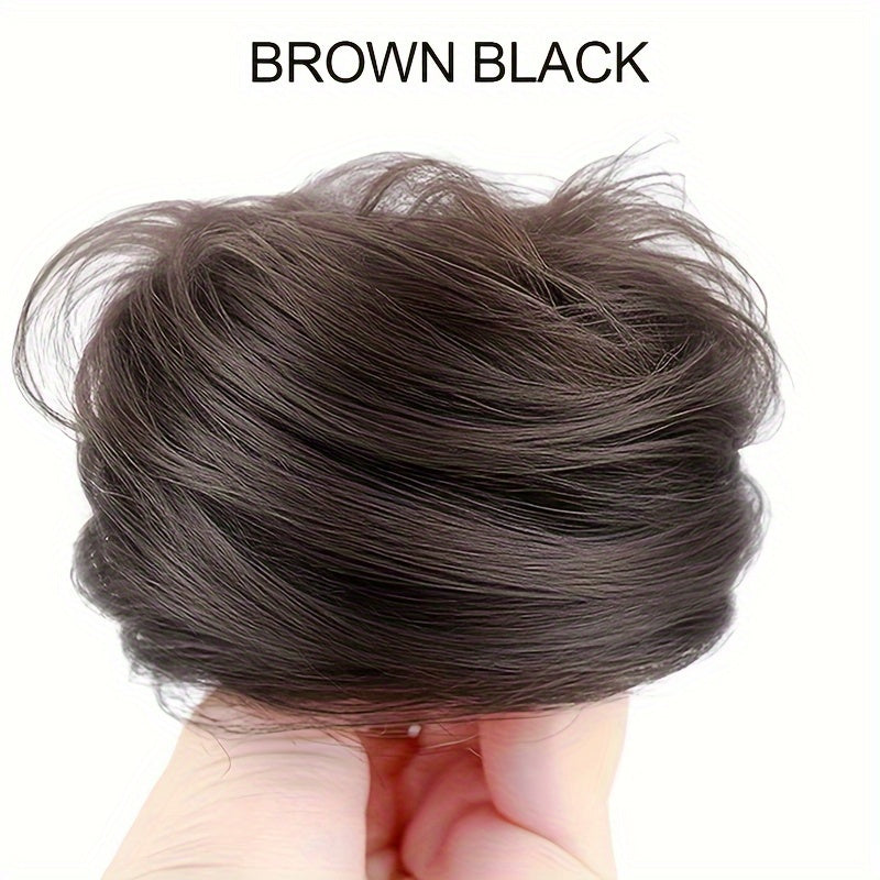 Stylish synthetic hair bun ponytail extension for women, great for both parties and casual wear.