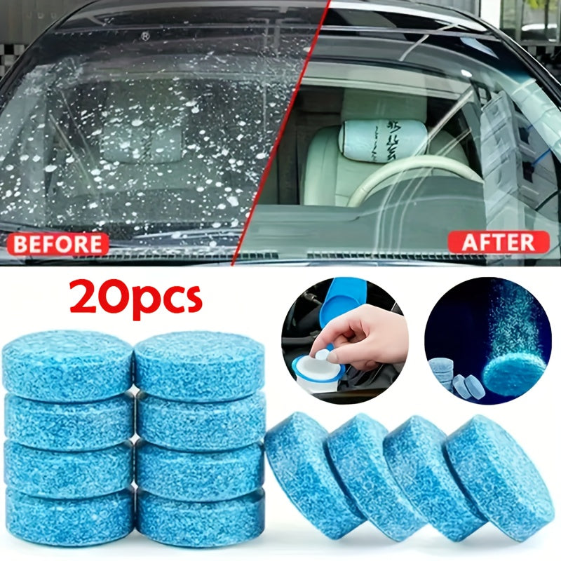 Car Glass Water Concentrated Wiper Tablets, 20/30/50pcs, for All Seasons, Cleans Oil Stains.