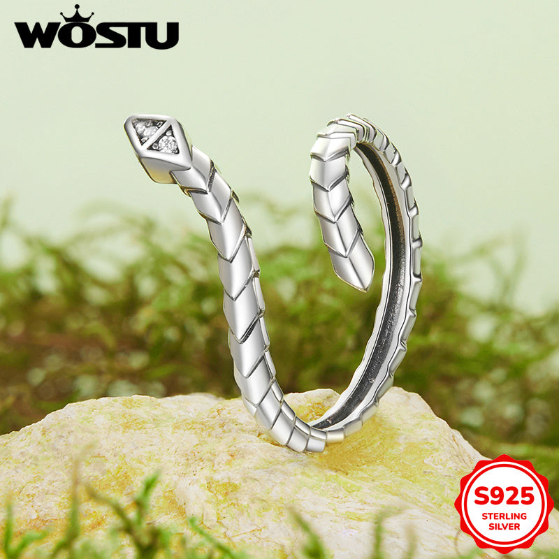 Vintage Punk Style Ladies Adjustable Open Ring, made of 925 Sterling Silver with Synthetic Zirconia, weighing only 2.9g. Perfect for Music Festivals or everyday wear.