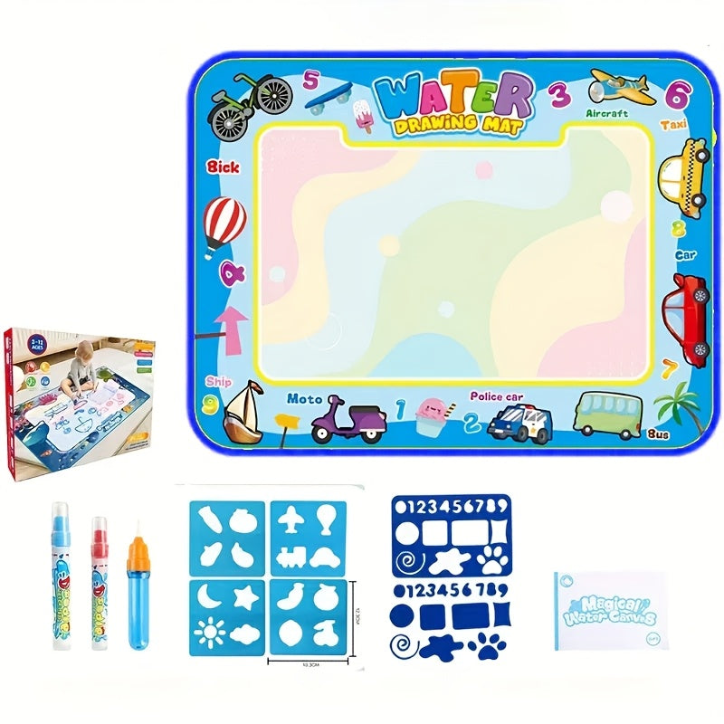 Children's Water Painting Cloth is an educational toy that magically transforms into a Painting Pad, Writing Board, Doodle platform, Water Painting Blanket, and Painting Board, providing endless creative possibilities for children.