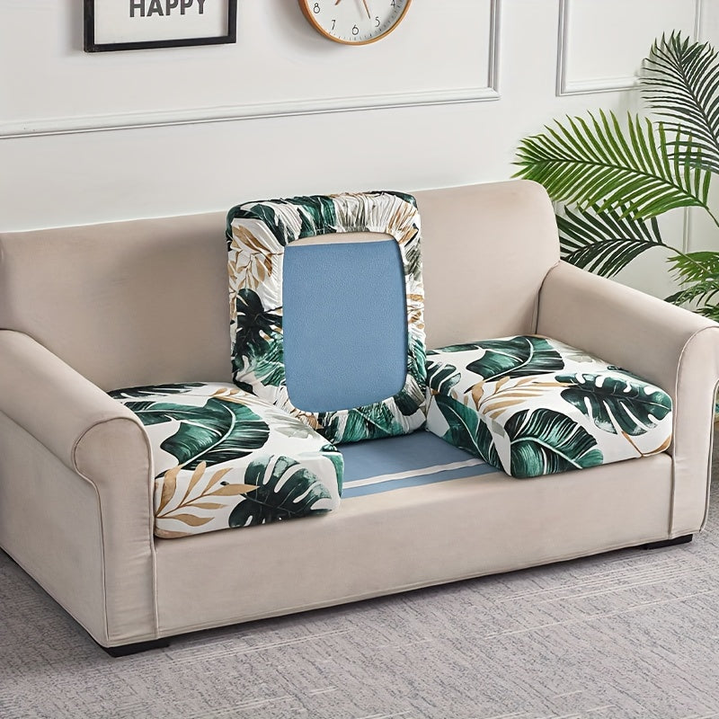 Geometric leaf pattern sofa slipcover protects and decorates your furniture.