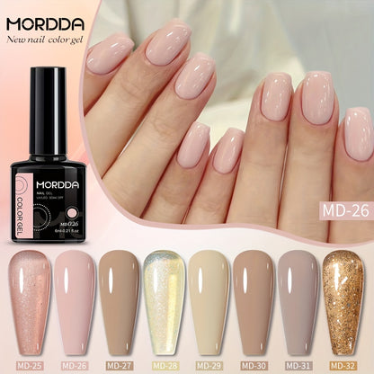 Moda Plastic Bottle 8pcs/Set01-19 - 2024 Autumn/Winter New Whitening Nail Polish LED UV Gel Fashion Salon Manicure DIY