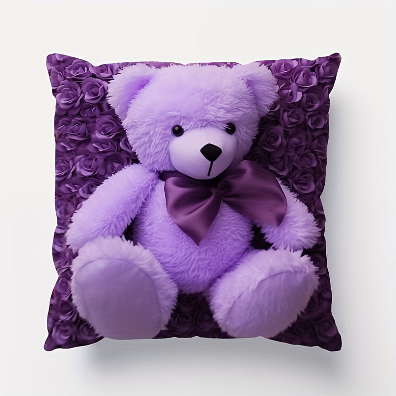 This MEMNUN Contemporary Style Teddy Bear Decorative Throw Pillow Cover adds a cute touch to your living space. Measuring 44.96x44.96 cm, this double-sided printed cover is made of polyester and features a zippered closure for easy removal and cleaning.