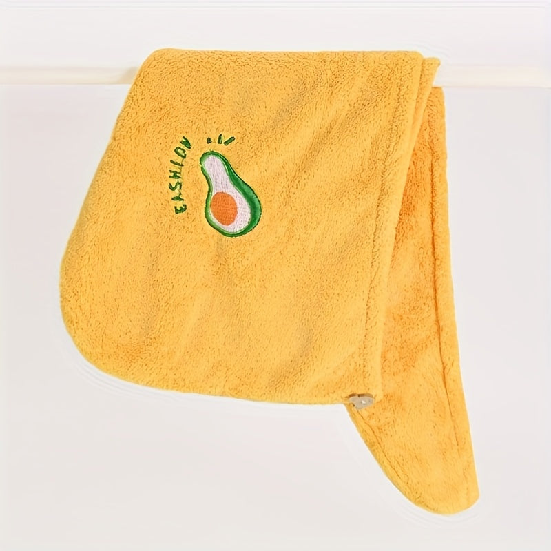 Quick-dry hair drying cap made of soft polyester with a cartoon design, highly absorbent.