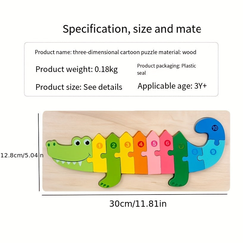 Wooden 3D Puzzles: Educational Building Blocks for Babies - Ideal for Toddlers Aged 1-3, Suitable for Both Boys and Girls