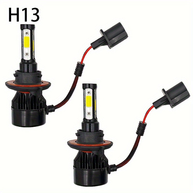 New 4 Sides LED Car Headlight Kit for H4, H7, H8, H11, 9005, 9006, and H13.