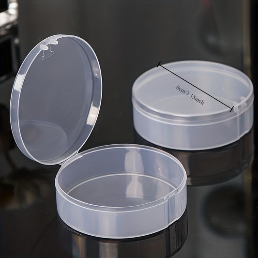 Set of 2 Clear Plastic Cosmetic Storage Containers with Lids - Versatile, Convenient, No Power Required, Perfect for Storing Puffs, Eyelashes, and Traveling