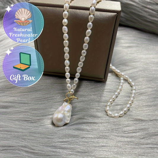 Vintage-inspired Freshwater Baroque Pearl Necklace with OT Clasp, exuding elegance and charm. This timeless piece is perfect for parties and makes a wonderful gift. Comes with a random gift box, ideal for autumn gifting.