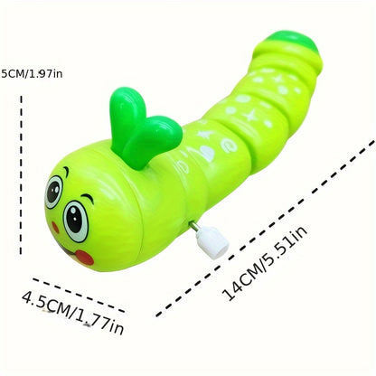 Wind-up crawling toys mimic small animals, caterpillars twist their bodies, and come in bright colors, making them fun and beautiful gifts.