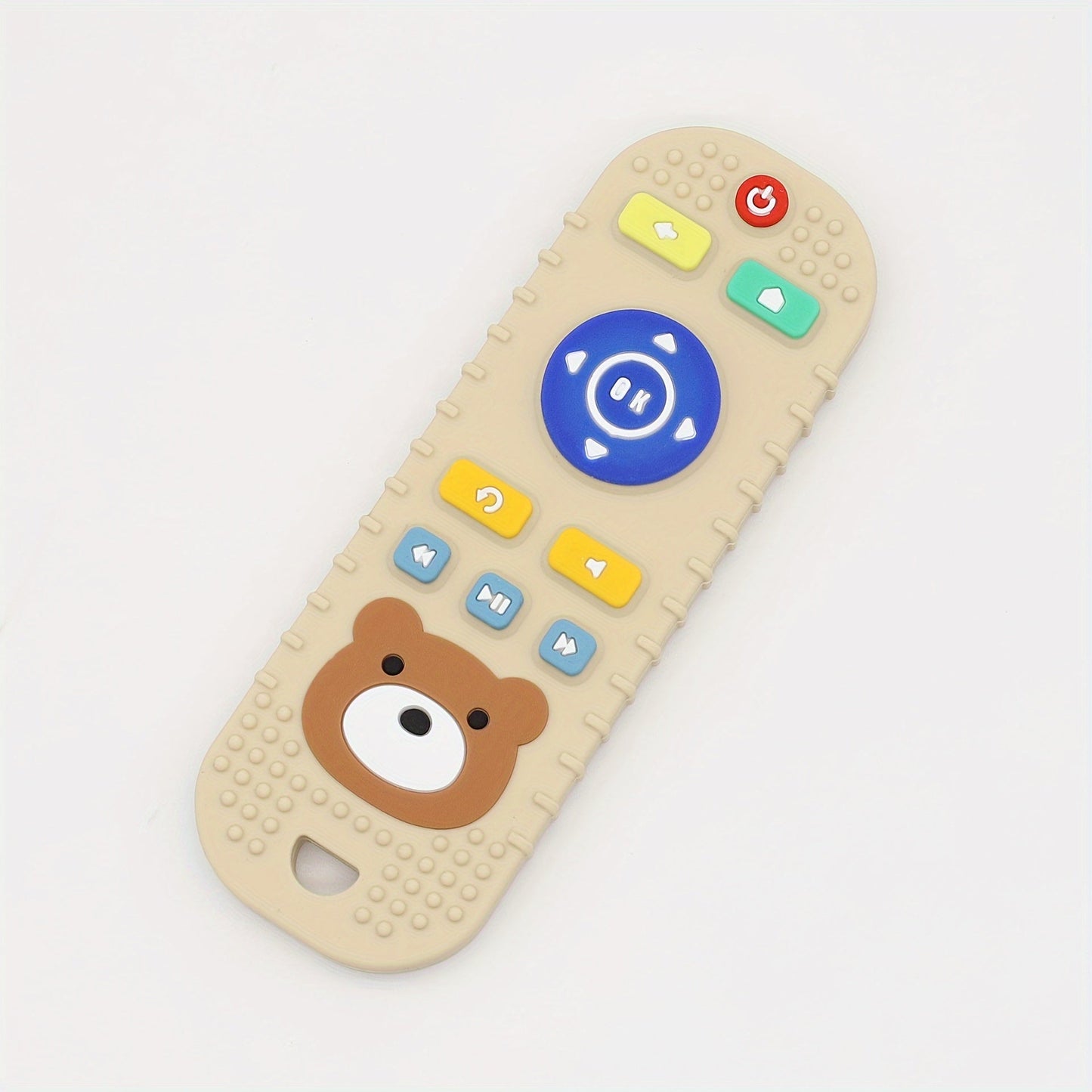 Available in beige, pink, blue, and black, the Cartoon Teddy Bear Silicone Dental Gel Remote Control is a soothing hand guard designed to prevent teeth grinding and biting.