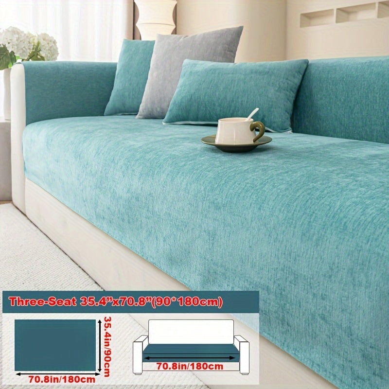 Chenille Sofa Cover suitable for armchairs to 4-seater sofas, pet-friendly, non-slip, machine washable - 1pc.