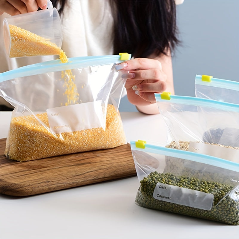 Storage solution: Set of 10 transparent fresh-keeping bags with sliding rope seals. Ideal for storing dry fruit, snacks, clothes, and for use during business trips and tourism. Perfect for kitchen organization and storing kitchen accessories. Great for