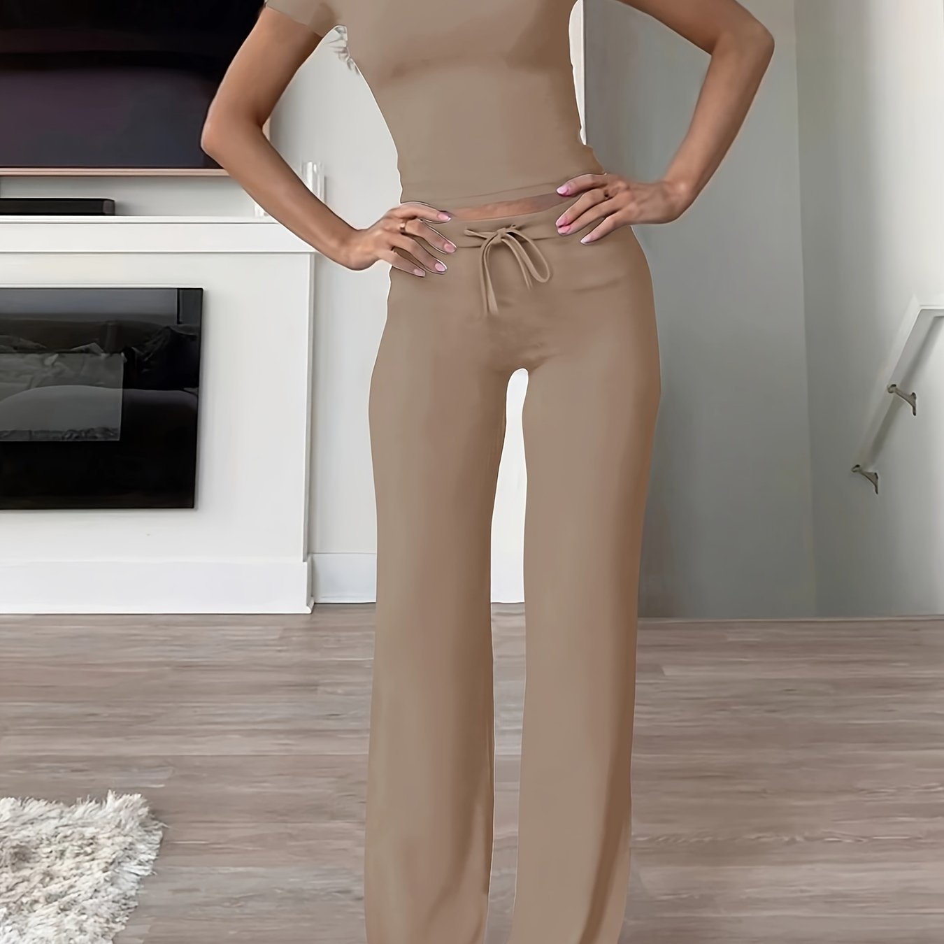 Kardashian-inspired Modal Ribbed Loungewear Set