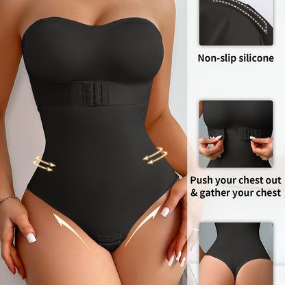 Shape your body with this braless shaping suit with hip liner