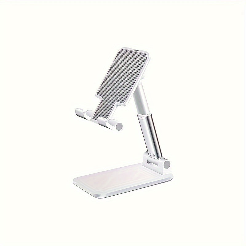 Adjustable desktop mobile phone holder stand for various devices.