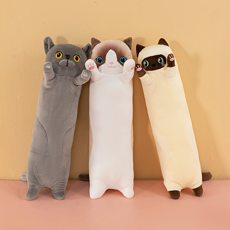 Get the Long Cat Plush Toy today! This soft, cuddly toy doubles as a plush pillow cushion and features a cute kitty design. It's the perfect gift for friends and is ideal for cozying up on the sofa.