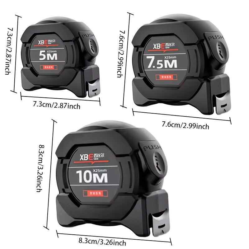 1pc Industrial-Grade Plastic Self-Locking Fluorescent Tape Measure, available in 5.0m/7.5m/10.0m Length, made of Durable Carbon Steel, suitable for Daily Office or Industrial Hand Tools.