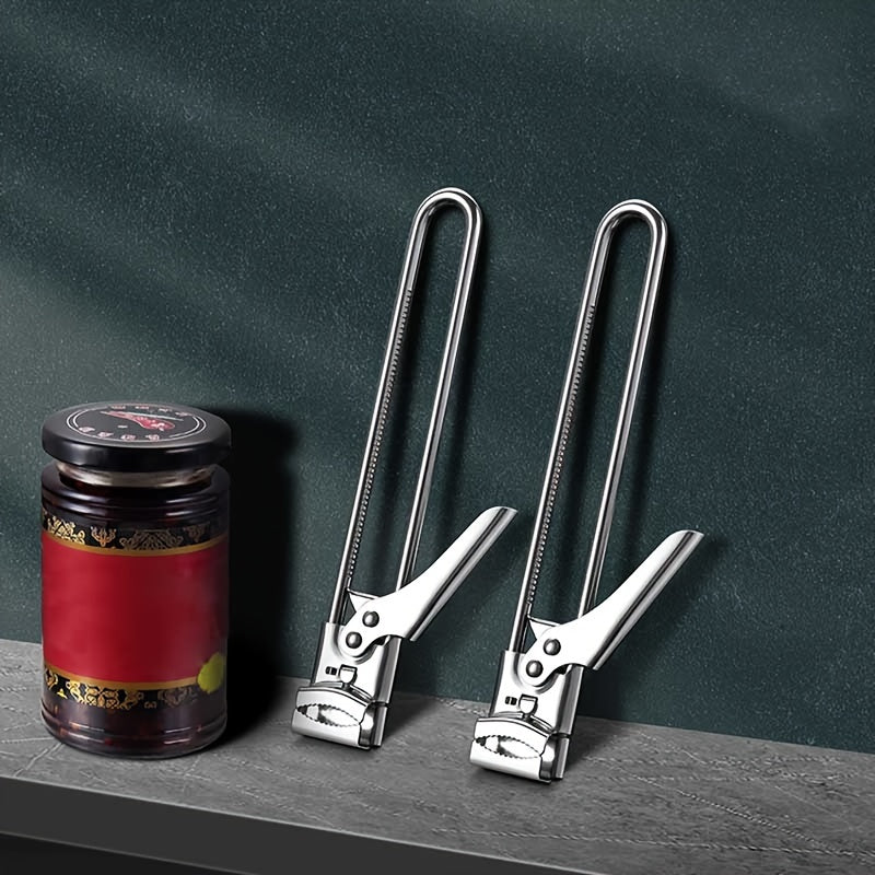 Adjustable jar opener made of stainless steel, versatile can opener, and manual bottle opener for kitchen and dining, a creative addition to home kitchen tools and accessories.