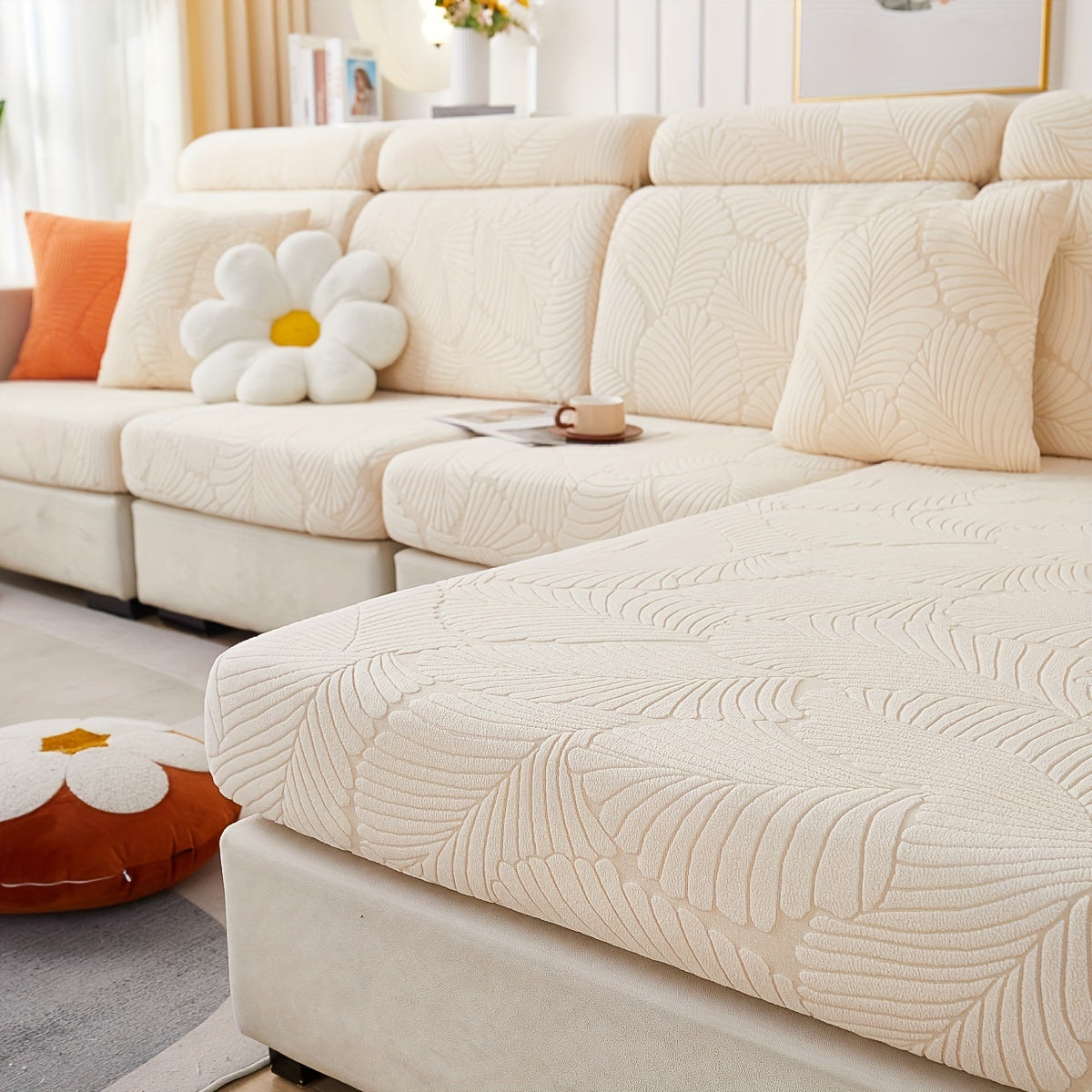 - Stylish, durable Jacquard sofa cover for living room, bedroom, office.