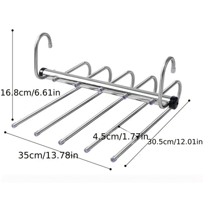 The Multifunctional Foldable Pants Rack: A No-Trace, Multi-Layer Trouser Hanger for Convenient Wardrobe Storage of Pants.