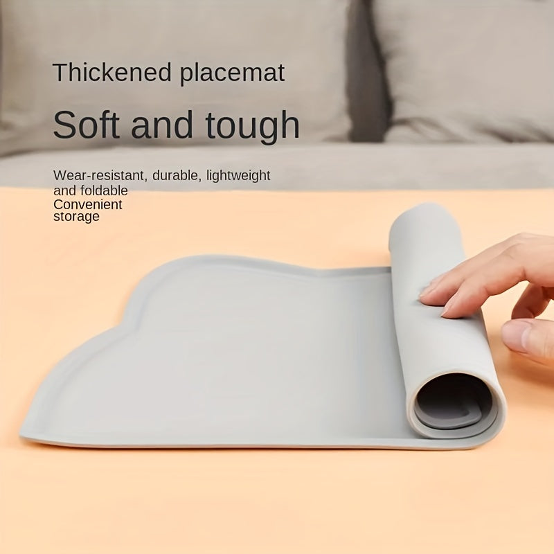 Waterproof silicone mat for pet food, non-slip and easy to clean. Ideal for dogs and cats.