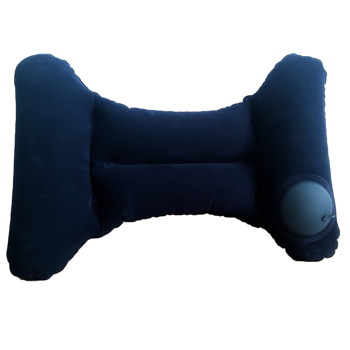 Inflatable travel waist pillow for lumbar back support during long journeys by air, car, bus, train, or in office or home.