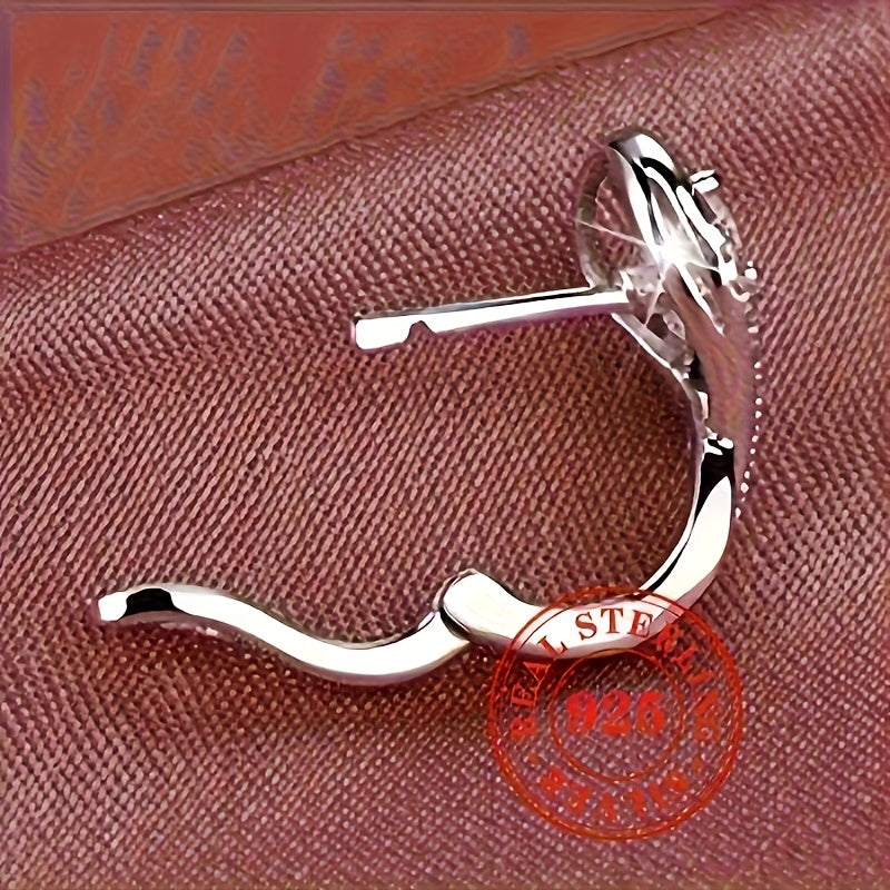 925 Sterling Silver Hoop Earrings with Zirconia - Hypoallergenic, Ideal for Weddings, Parties, and Everyday Glam