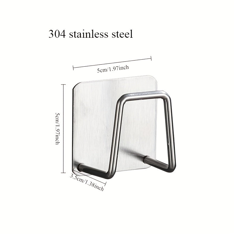 304 Stainless Steel Sponge Shelf for Kitchen Sink with Non-Perforated Design - Ideal for Organizing Steel Ball, Cloth, and Drain Items