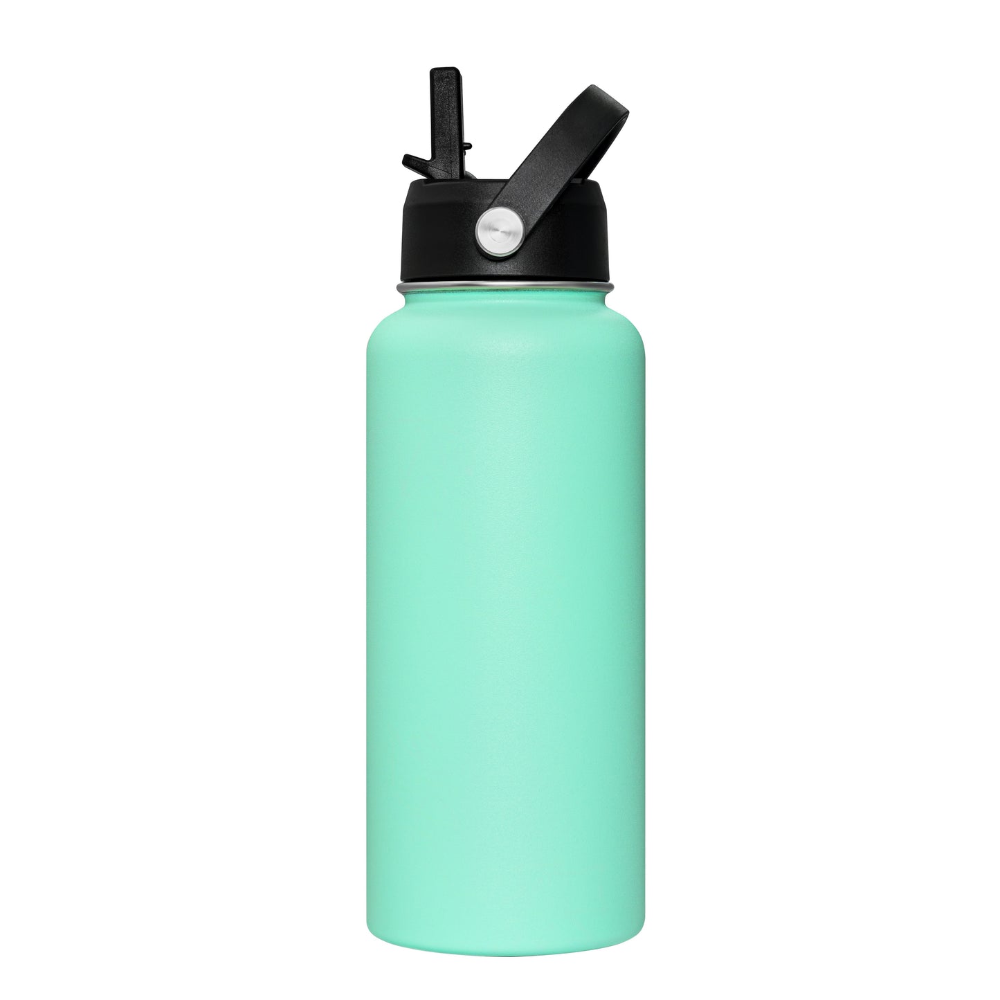 32oz stainless steel thermal water bottle with straw lid, perfect for outdoor activities and school.